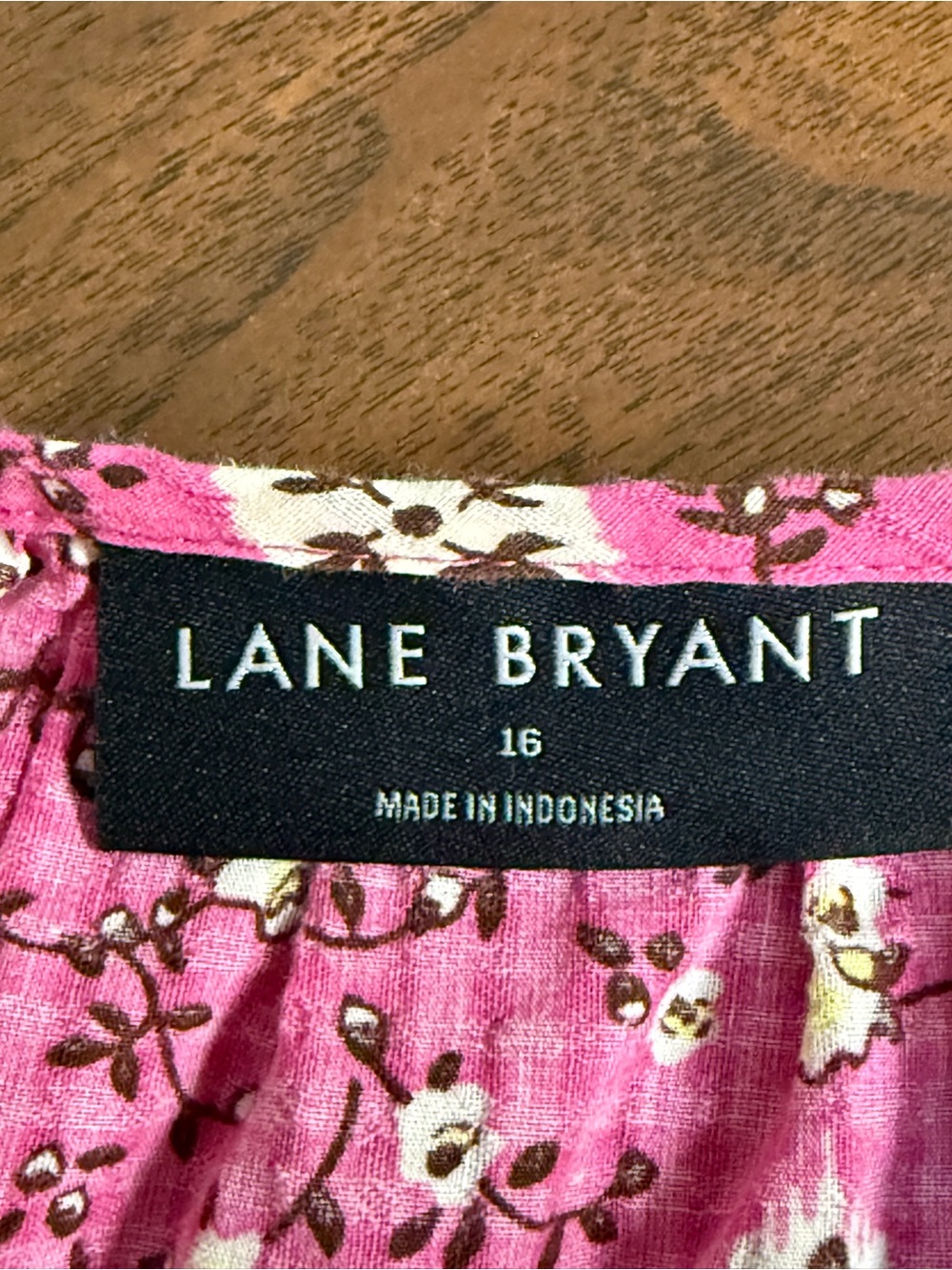 Lane Bryant Floral Tie Neck Peasant Blouse Pink Boho Cottagecore Size 16 - Picture 7 of 10